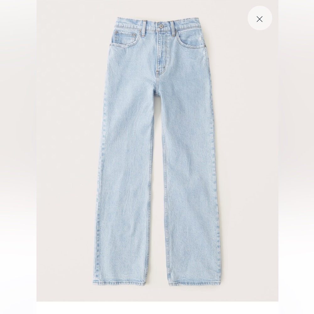 Abercrombie high rise 90s relaxed jeans light long vintage denim